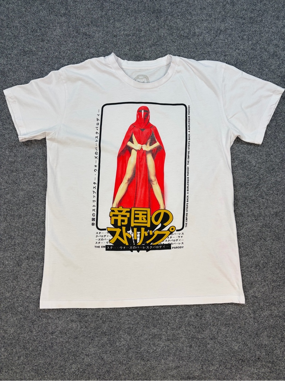 Star Wars Parody Graphic T Shirt Anime Style White Cotton Men's L Burlesque